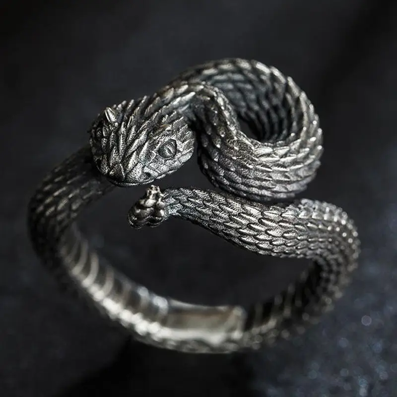 

Dark Department Live Snake Ring Trendy Cool Men's and Women's Nightclub Party Student Index Finger Ring Tail Ring Couple Jewelry