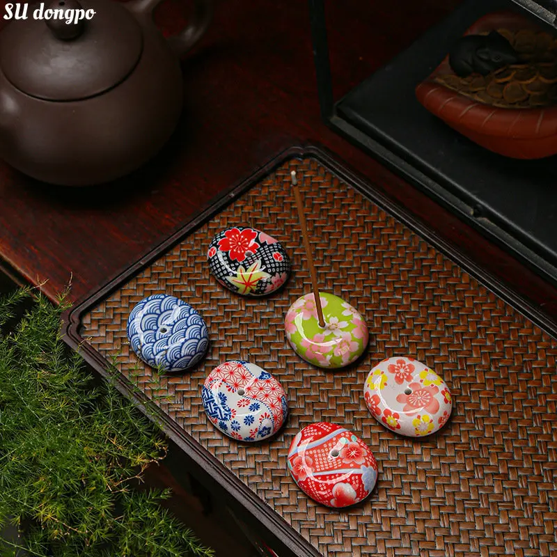 

Japanese Nail Vicia Faba Incense Base Fragrant Ceramic Ornaments Table Zen Decoration Tea Ceremony Accessories Decor Souvenirs