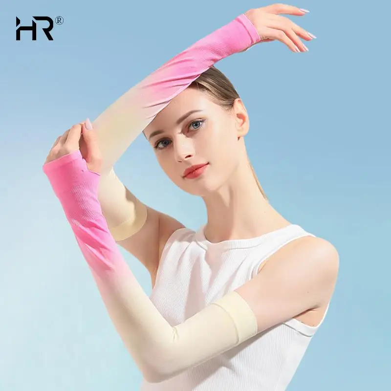 

1Pair Unisex Sun UV Protection Fingerless Warmer Cover Arm Gloves Sleeve Elastic Colorful Anti-UV Shade Cuff Solid