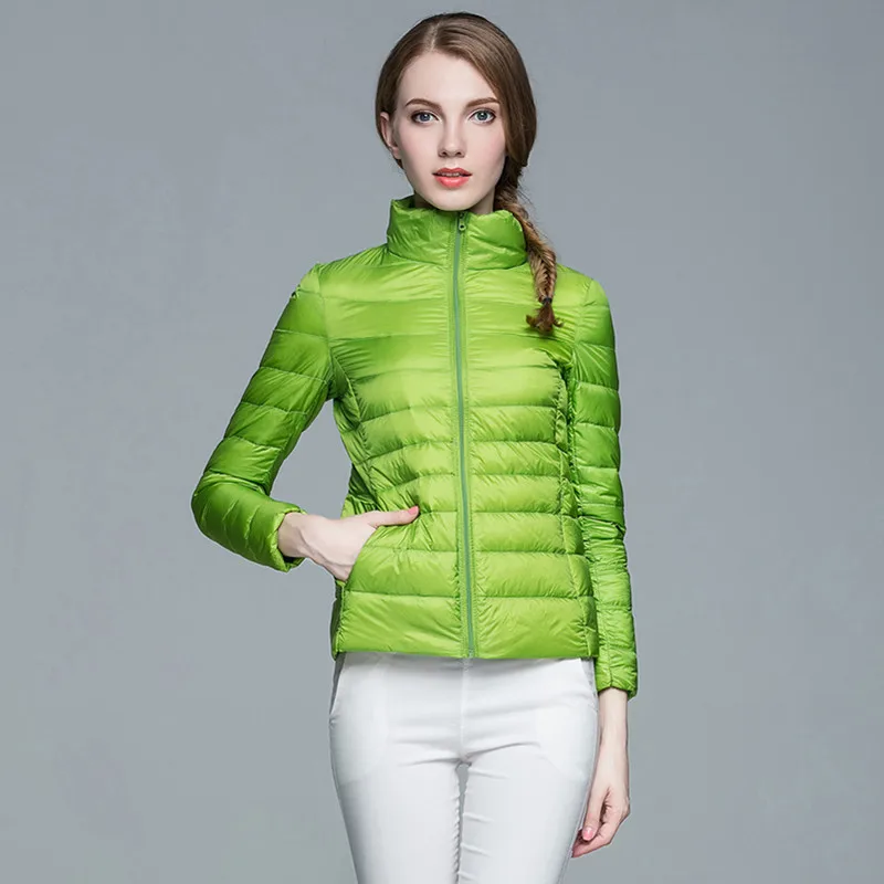 Women's Coats Promotion Free Shipping Autumn Fashion Stand Collar Ultra-Thin Down Jacket Women Large Size Short Coats Wholesale