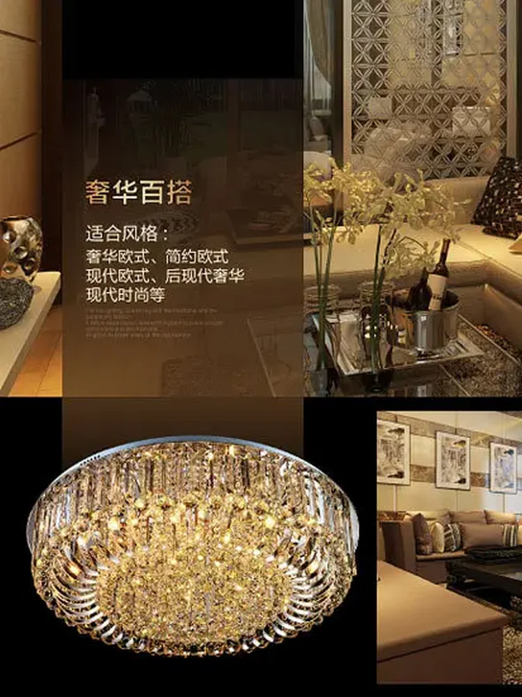 Хрустальные потолочные светильники Современные лампы Роскошные Chrome luminaria