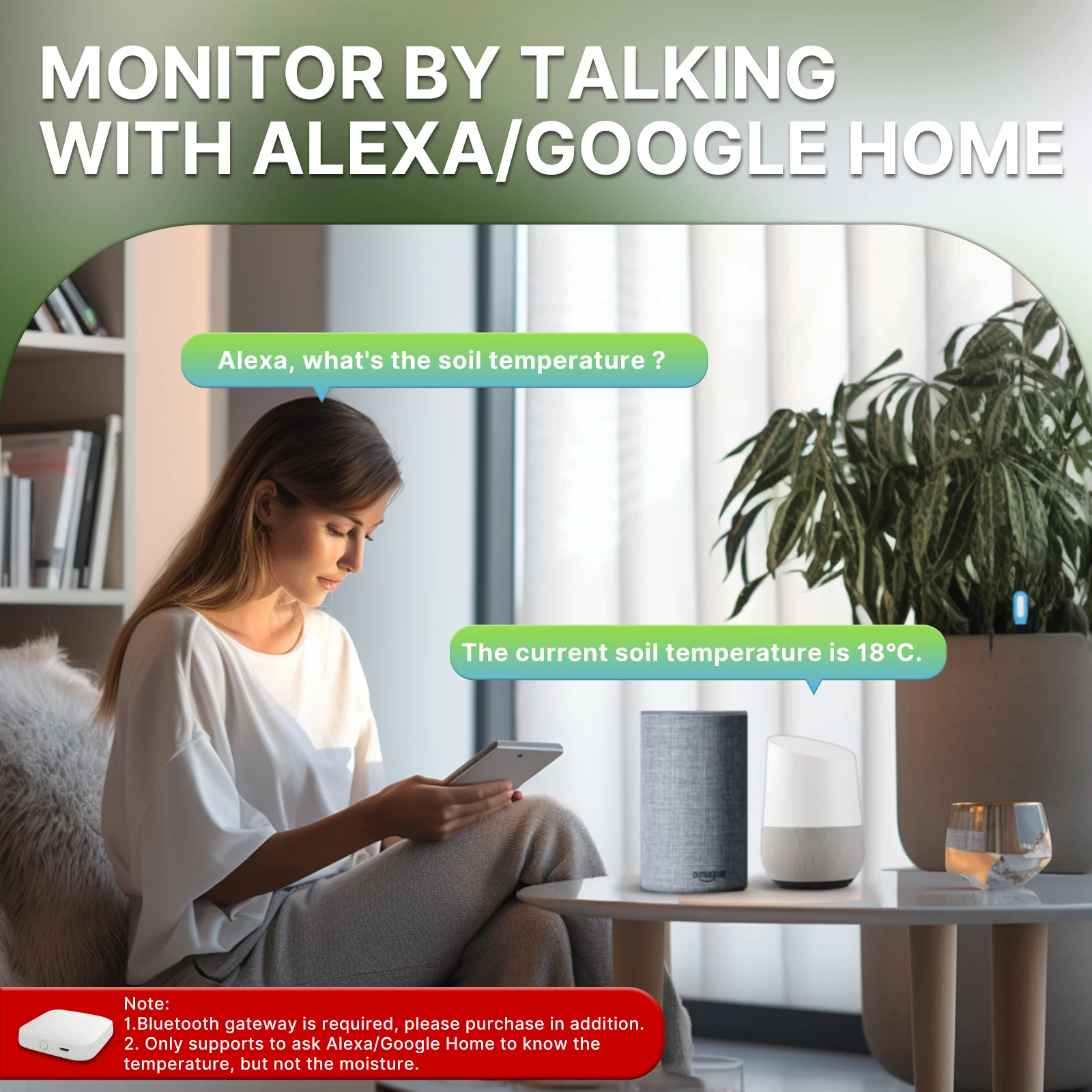 Датчик влажности почвы MOES умный прибор для измерения температуры и с поддержкой