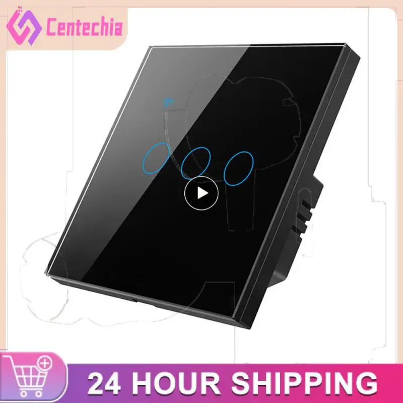 

3 Control Methods Wall Button Aubess Wifi Support Alexa Google Home Smart Touch Switch Tuya Wif Touch Light Switch 1/2/3/4 Gang