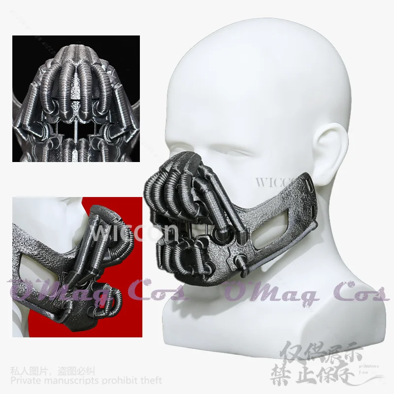 Темный аниме фильм рыцарь косплей Bane черный череп 3D маска полилуктической