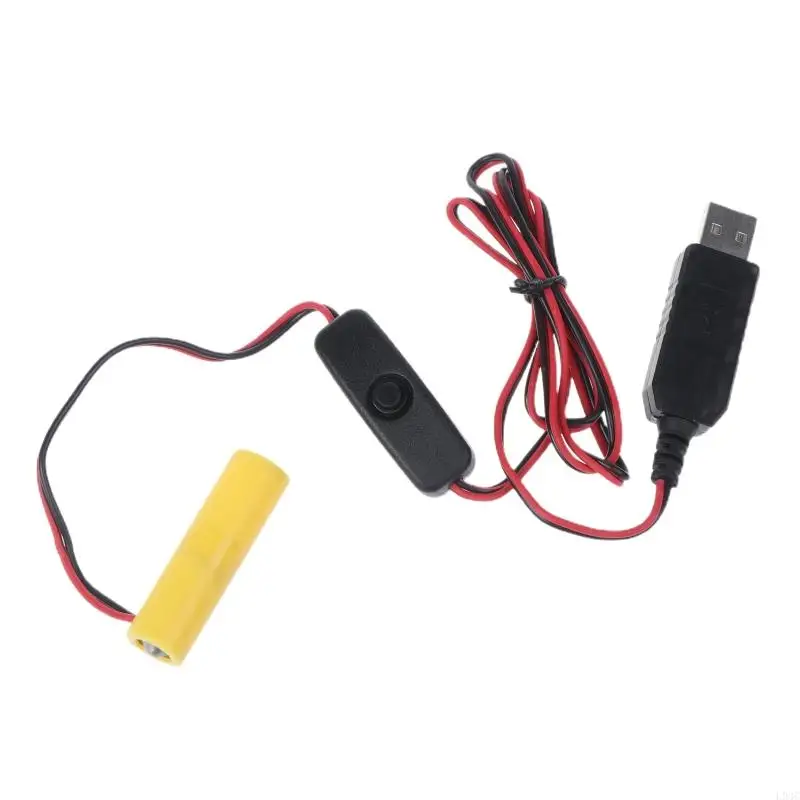 L93C AA Адаптер фиктивной батареи USB -питания с переключателем замените 4 батарею