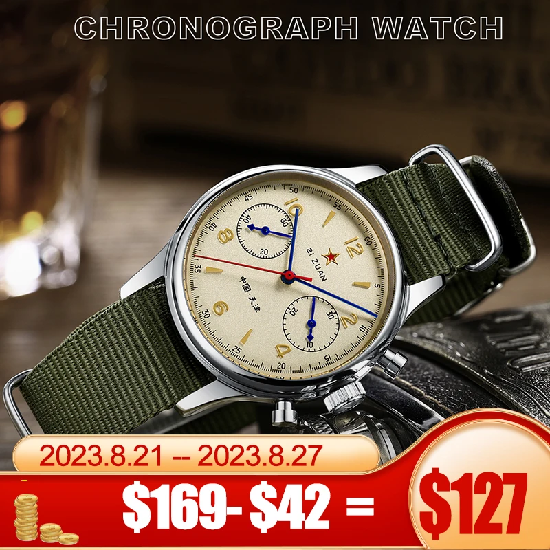 

Sugess Seagull Movement 1963 Chronograph Mechanical Watch For Men 38mm Manual Pilot Sapphire ST1901 Man 40MM Men Watch Military