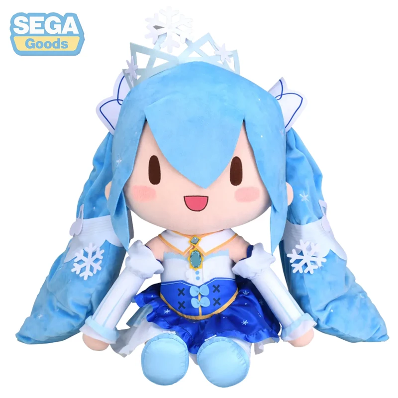 

Original SEGA Anime Hatsune Miku Plush Toys 2019 Snow Future Miku Fufu 50Cm Kawaii Figurine Plush Toys for Girls Gift