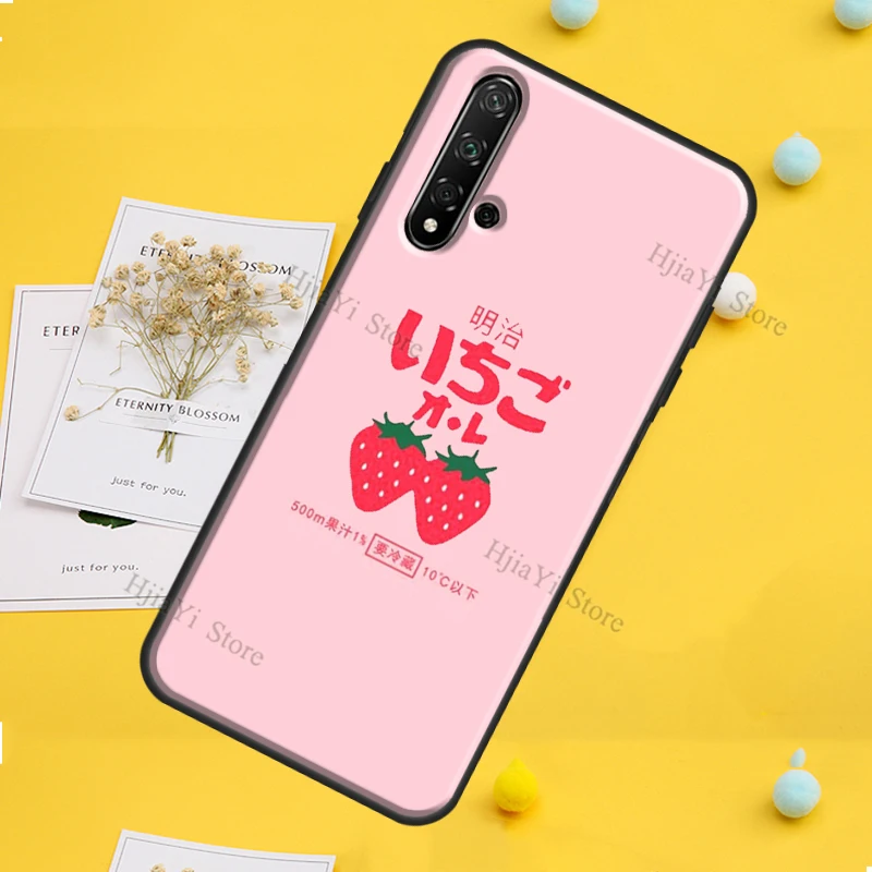 Милый японский чехол с клубничным Молоком Для Huawei P30 P20 P40 P60 Pro P Smart Nova 9 5T Honor Magic 5 Lite