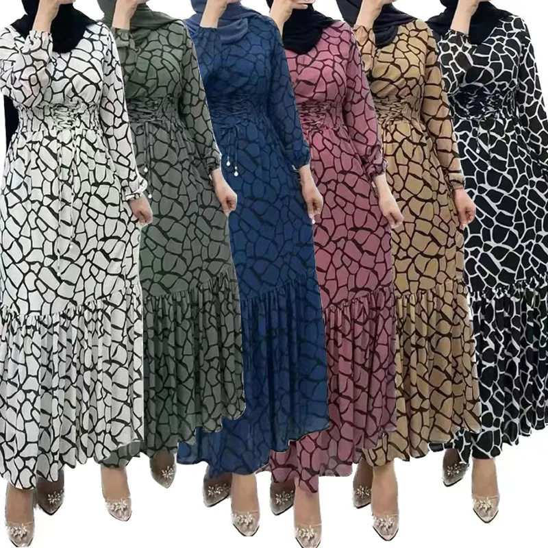 

Dresses Eid Women 2023 New Print Muslim Dress Abaya Party Bandage Turkey Dubai Arab Ramadan Abayas Caftan Vestido Kaftan