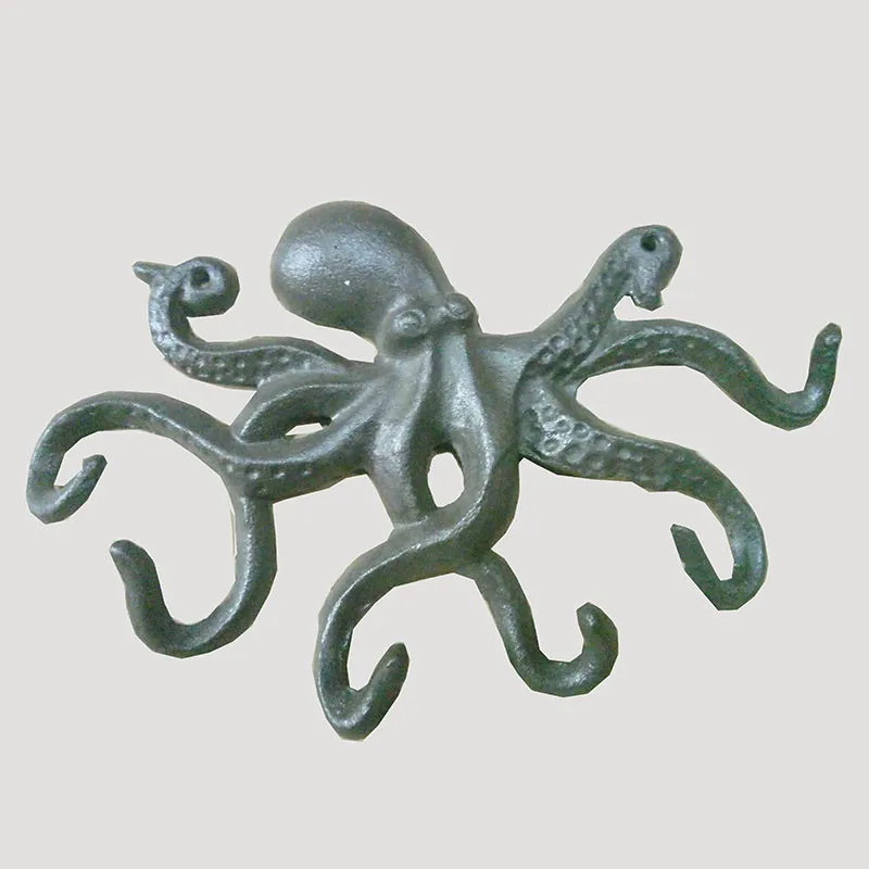 

EUROPEAN STYLE RETRO WALL HANGING COAT HOOK KEY HOOK HOME CAST IRON WALL HANGING OCTOPUS SHAPE CREATIVE ROOM DECORATION A1271