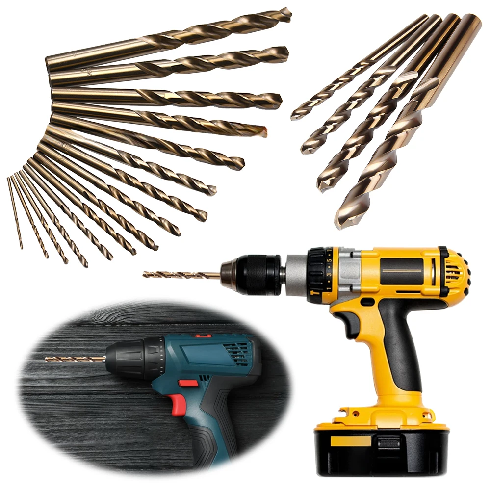 Набор кобальтовых сверл HSSCO M35 набор из 15 насадок 1 5-10 мм с прямым хвостовиком для