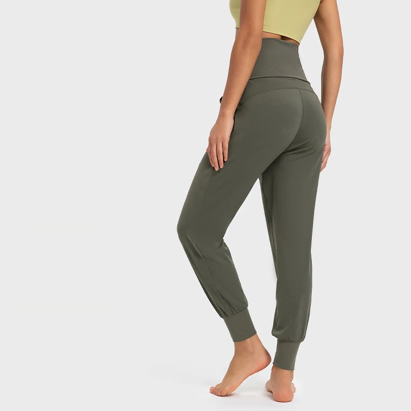 

Align With Logo2023 Women's Rib Loose Yoga Pants High Waist Soft Fitness Pants Women's Sports Pants
