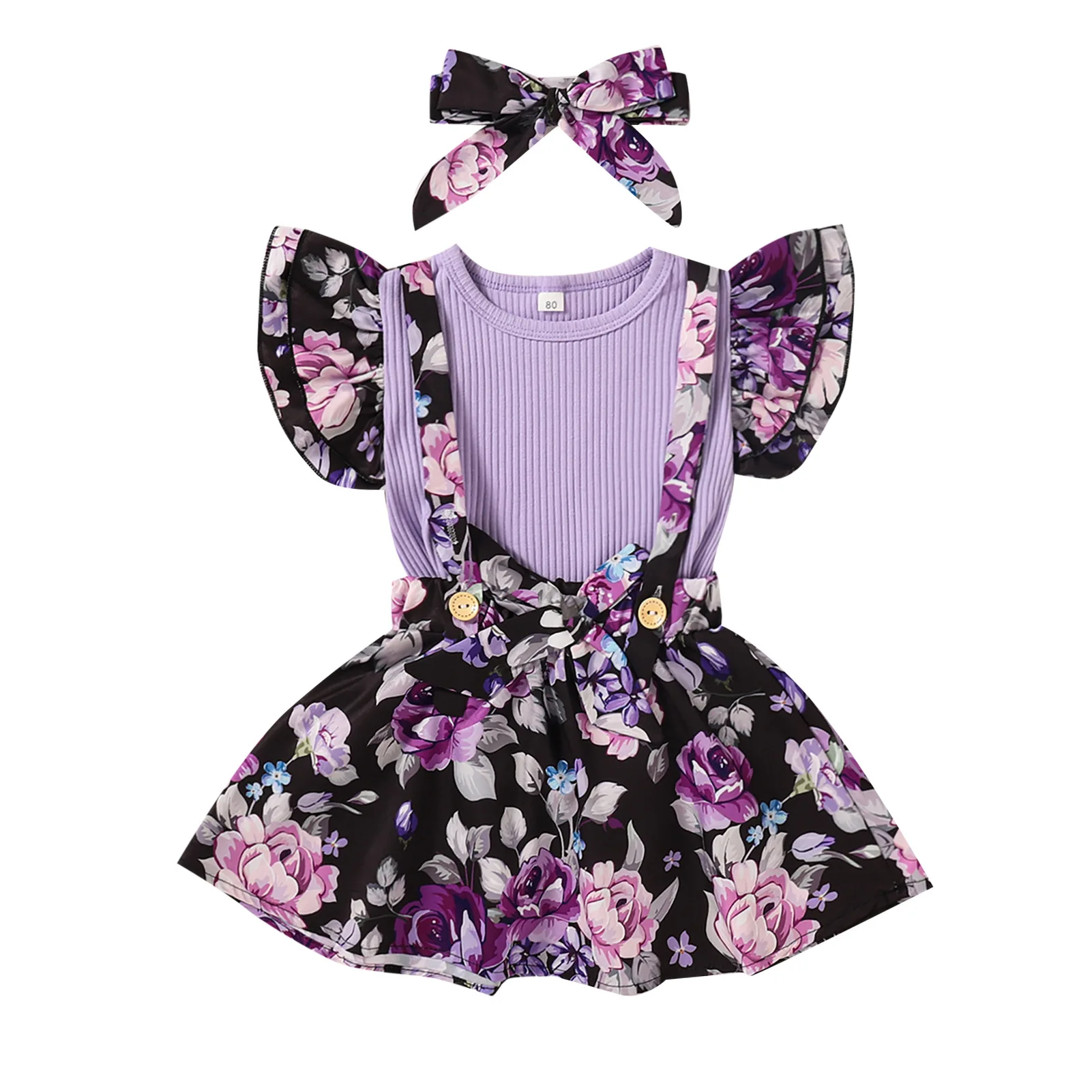 

Baby Girls Clothes Sets Summer Toddler Fashion T-shirts Overall Skirts 2pcs Party Suits For 0 1 2 3 Years Newborn Bebe Infants