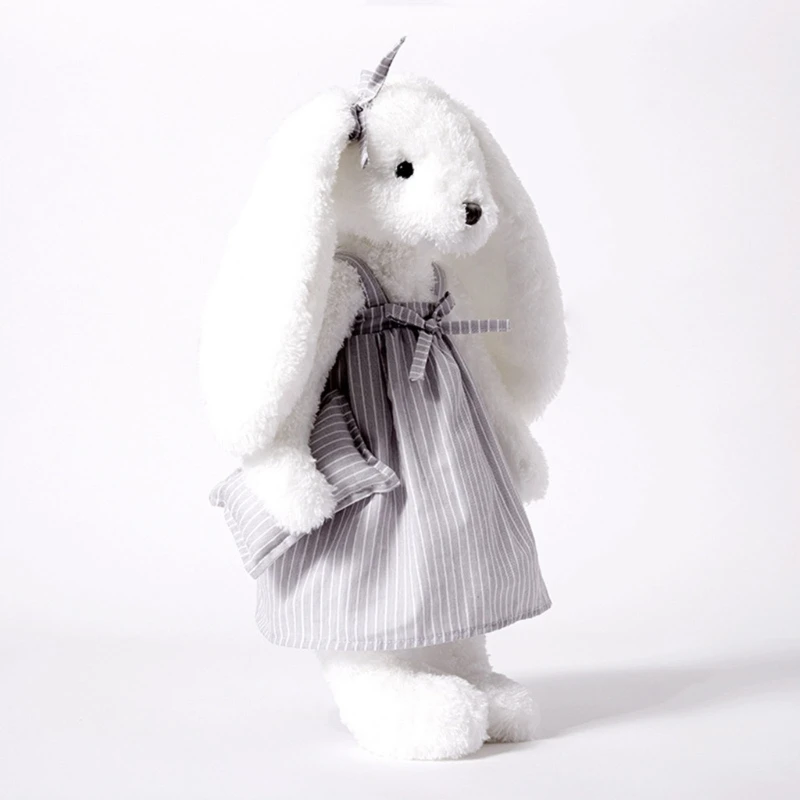 

40cm Cute Bunny Dolls Kids Stuffed Plush Animal Rabbit Toy Soothing Sleeping Dolls for Girls Women Gifts Home Sofa Decoration