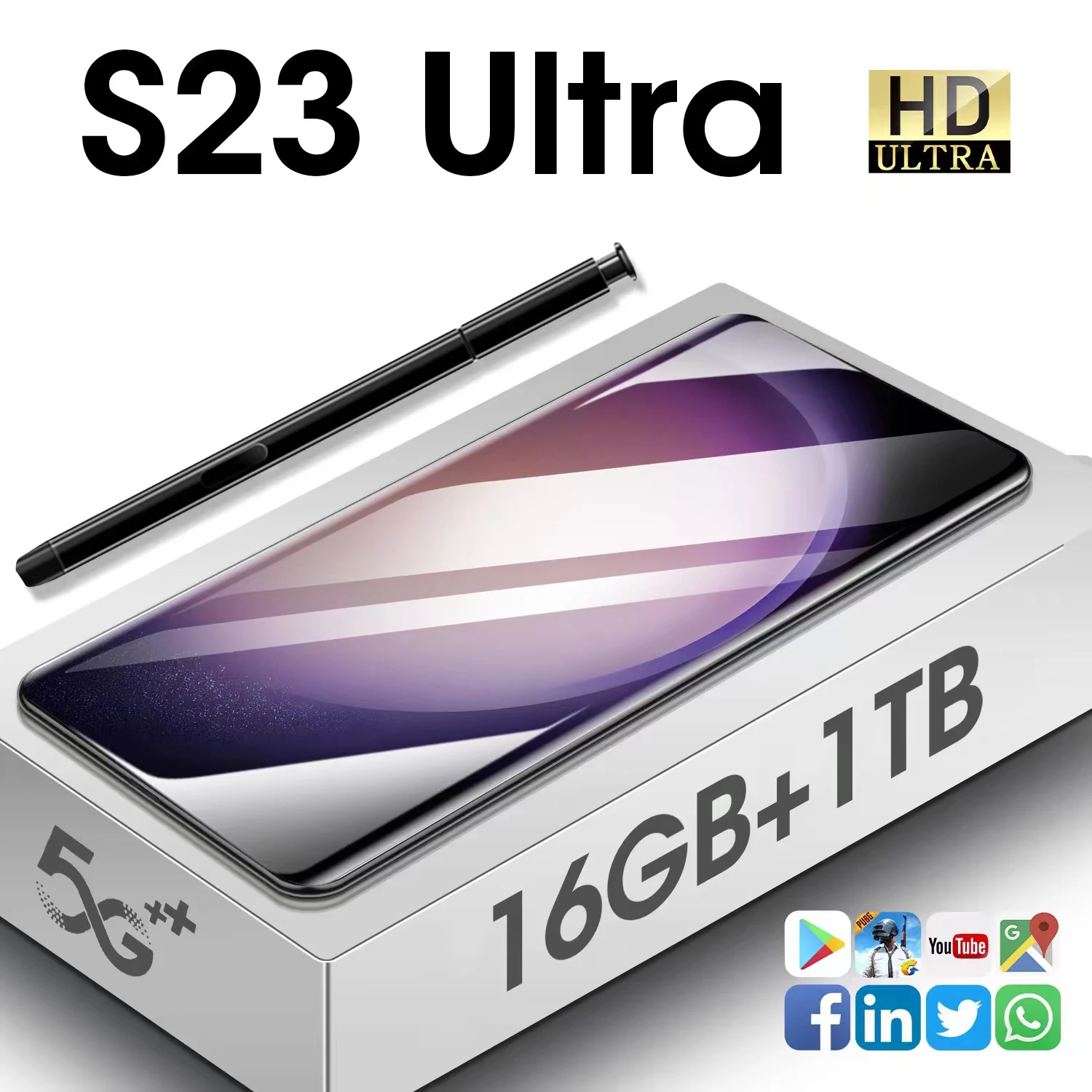 

Smartphone S23 Ultra 6.8 inch Celular 6800mAh Mobile Phone 16+1TB Handys Android 13 Cell phones Unlocked 5G telefone