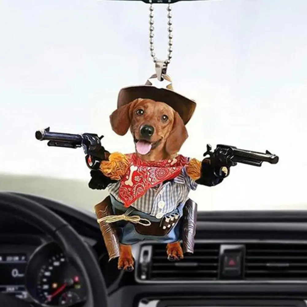 

1PC 32Styles Dog Hanging Ornament Cute Funny Cartoon Car Mirror Pendant Backpack Rear View Pendant Chain Accessories Key An R5J5