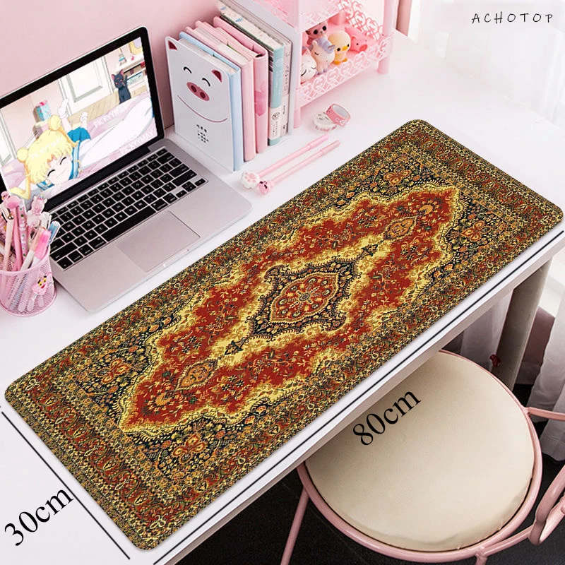 

Persian carpet 80x30CM 2mm Large Gaming Keyboard Mouse Pad Computer Gamer Cute Desk Rug Printing Mousepad XL Office Mice Mats