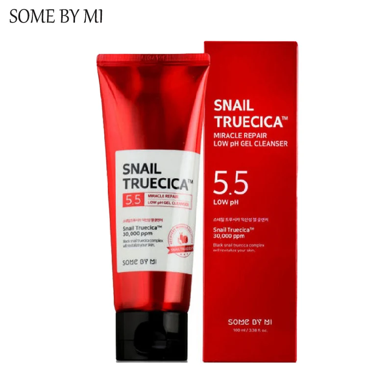 

SOME BY MI Snail Truecica Miracle Repair Low PH Gel Cleanser 100ml Facial Foam Acne Treatment Damaged Skin Blackhead Removal