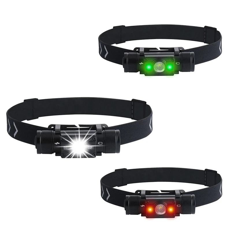 

HP300 1XL2+2XXPE LED Head Light Lamp Max.1000LM Waterproof Headlight TYPE-C Rechargeable 18650,Side Light