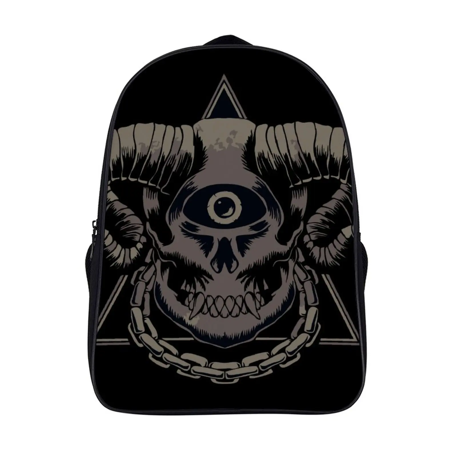 

Fashion Backpack Women Men Unisex Students Backpacks Scary Illuminati Satanic Skull Baphomet Travel Bag Bookbag