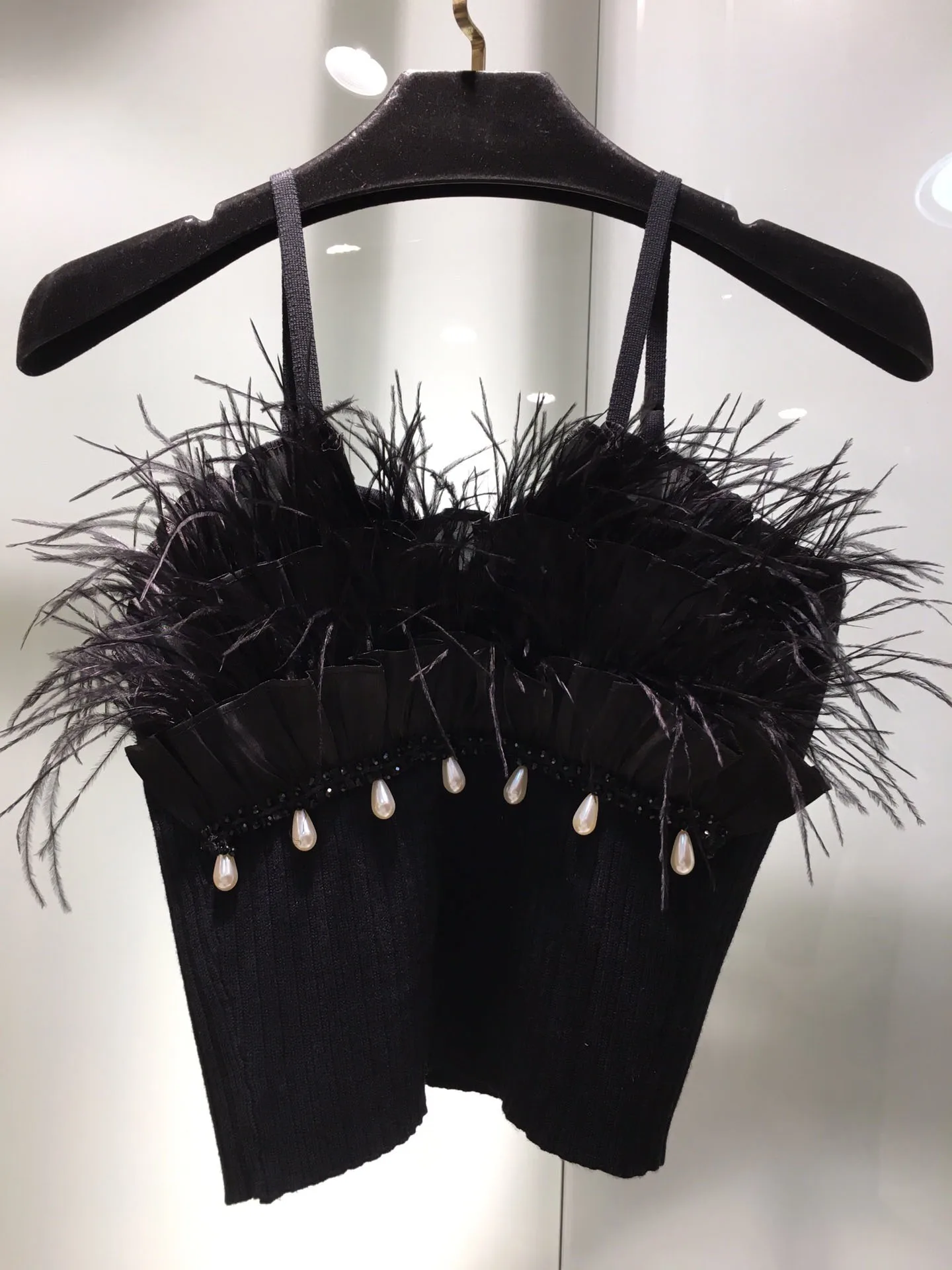 

Женская Трикотажная майка с капюшоном и жемчугом