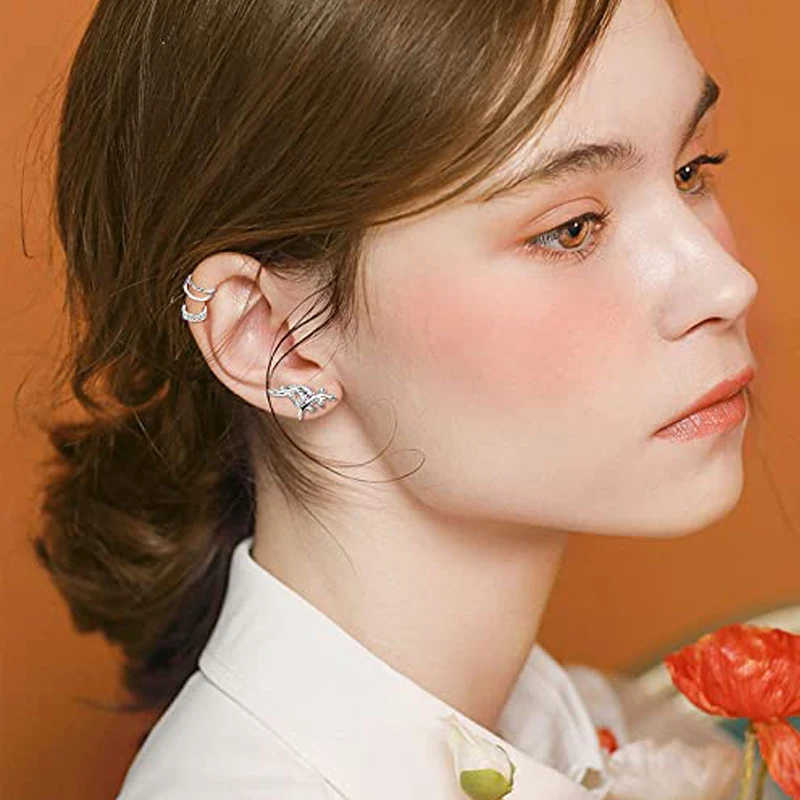 Женские серьги-Клипсы из нержавеющей стали в форме листьев 6 видов