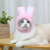 winter pet cat hats lamb wool 4 colors bunny ears dogs costume accessories adorable small dogs head wear protector cosplay hats