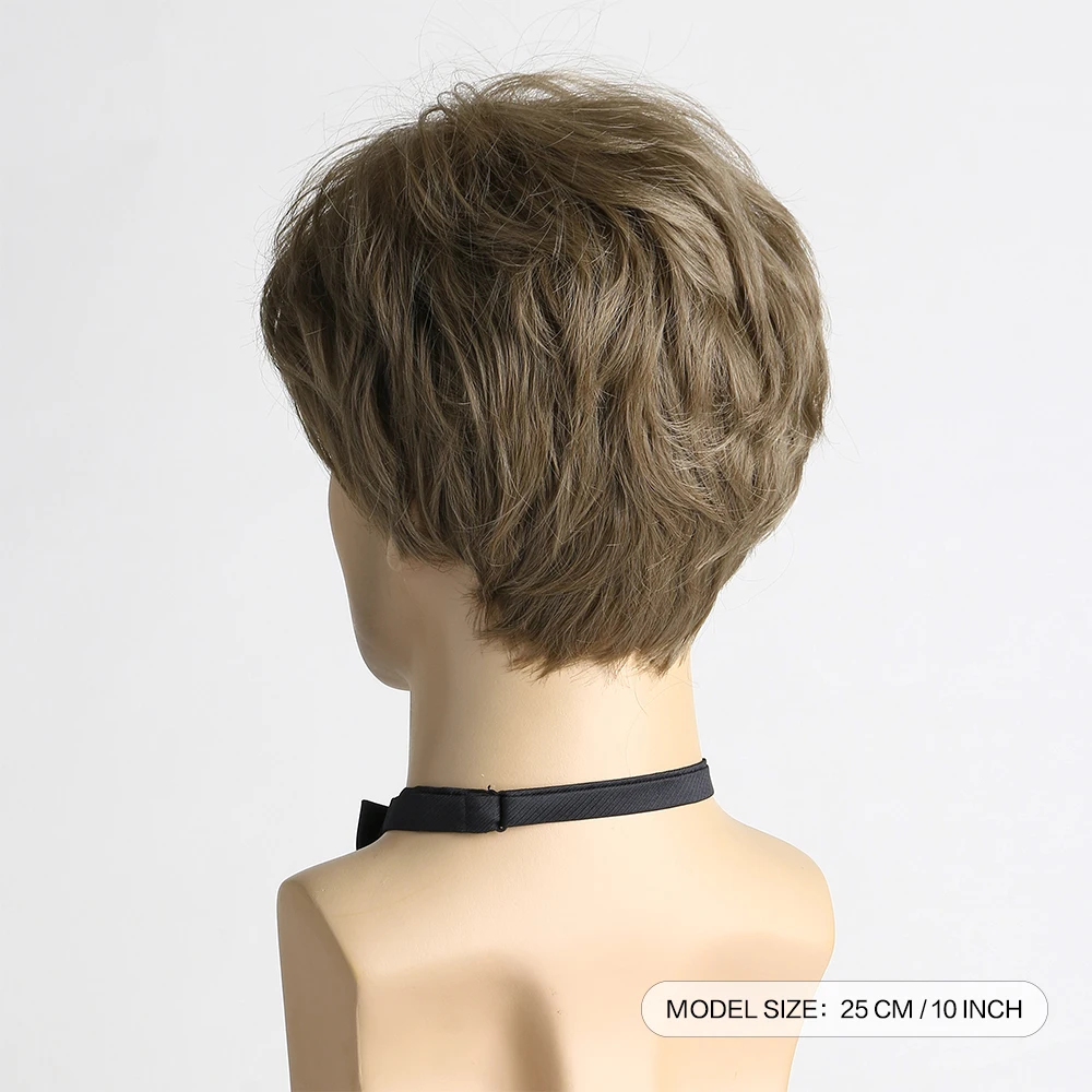 Короткие коричневые волнистые парики из синтетических волос в ассортименте