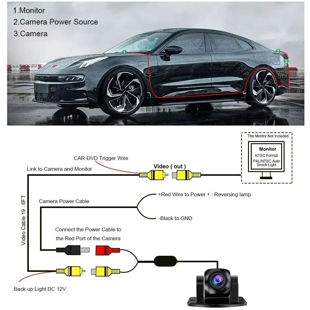 QueenDer Водонепроницаемая HD камера заднего вида для автомобиля передний вид сзади