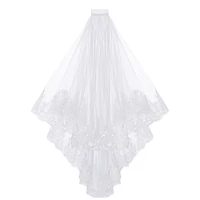 2 tier sequins lace edge wedding veils wedding sequins lace veil sparkle hip sparkle soft bridal veils with comb for brides