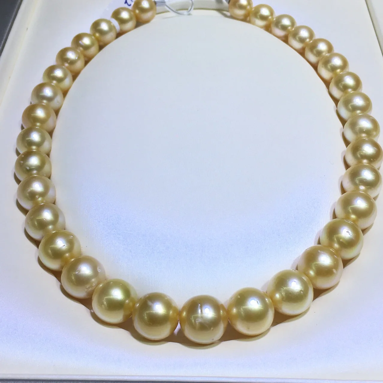 

Huge Charming 18"13-14mm Natural South Sea Genuine Gold Round Pearl Necklace Free Shipping Women Jewelry Pearl Necklace