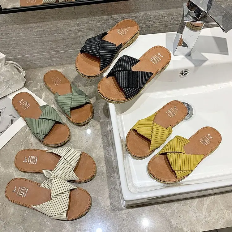 

Сланцы женские на плоской подошве, Мягкие Шлепанцы на платформе, люксовые пляжные тапочки, базовая обувь из синтетического каучука, лето 2023