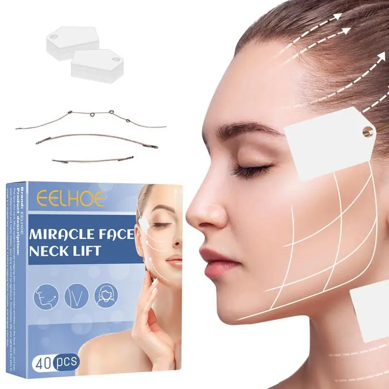 

Double Chin Reducer Face Lift Tapes And Bands 40 PCS Invisible Makeup V-line Face Lifting Patch Ultra-thin Refill Tape For