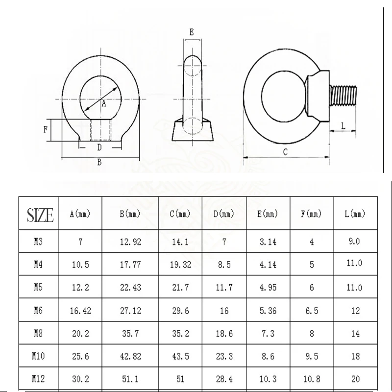 304 Stainless Steel Lifting Eye Nuts/  Screw Ring Eyebolt Ring Hooking Nut Screws M3 M4 M5 M6 M8 M10 M12 images - 6