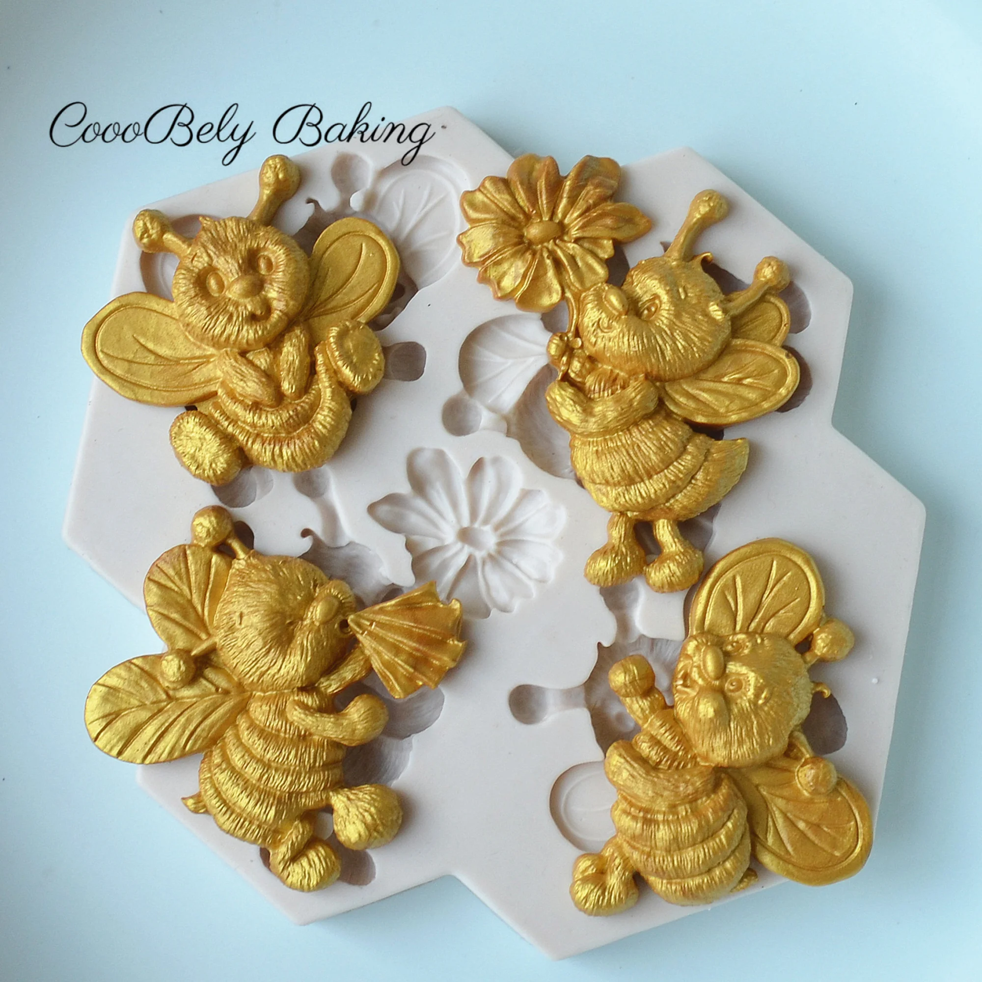 

3D Cute Bee Silicone Mold Fondant Cake Decorating Tools Sugarcraft Chocolate Moulds Gumpaste Baking Cupcake Mold Bakeware XK078