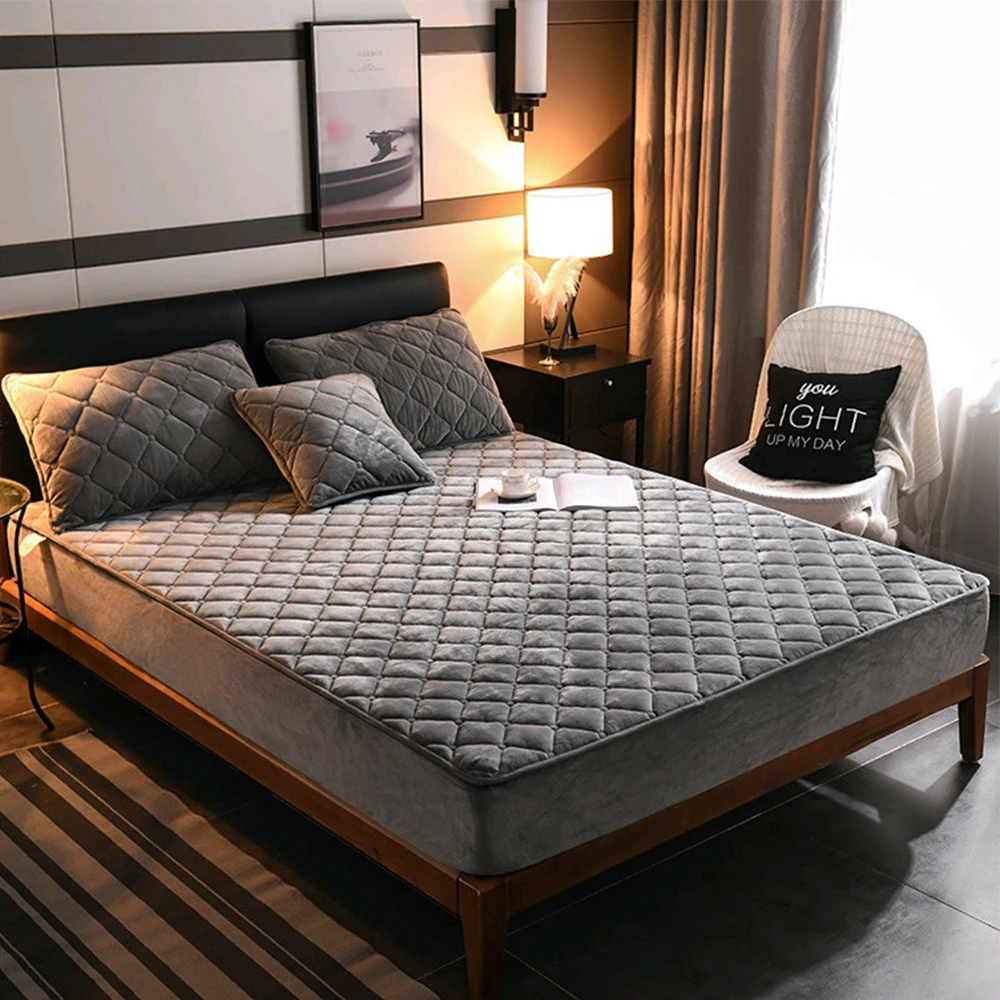 

Лучший плюшевый утолщенный стеганый наматрасник, теплая мягкая хлопковая простыня с кристаллами, простыня для заказа, стеганая простыня, наматрасник (нужны наволочки)