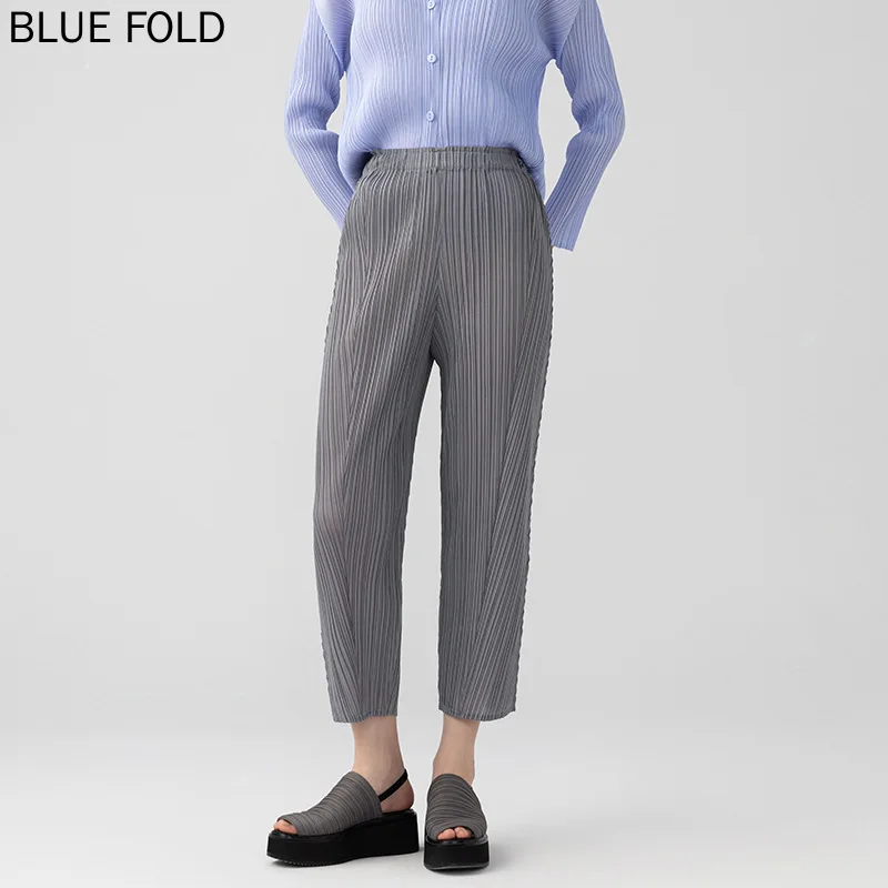 MIYAKE-Тонкие плиссированные брюки для женщин Повседневная одежда Маленькие