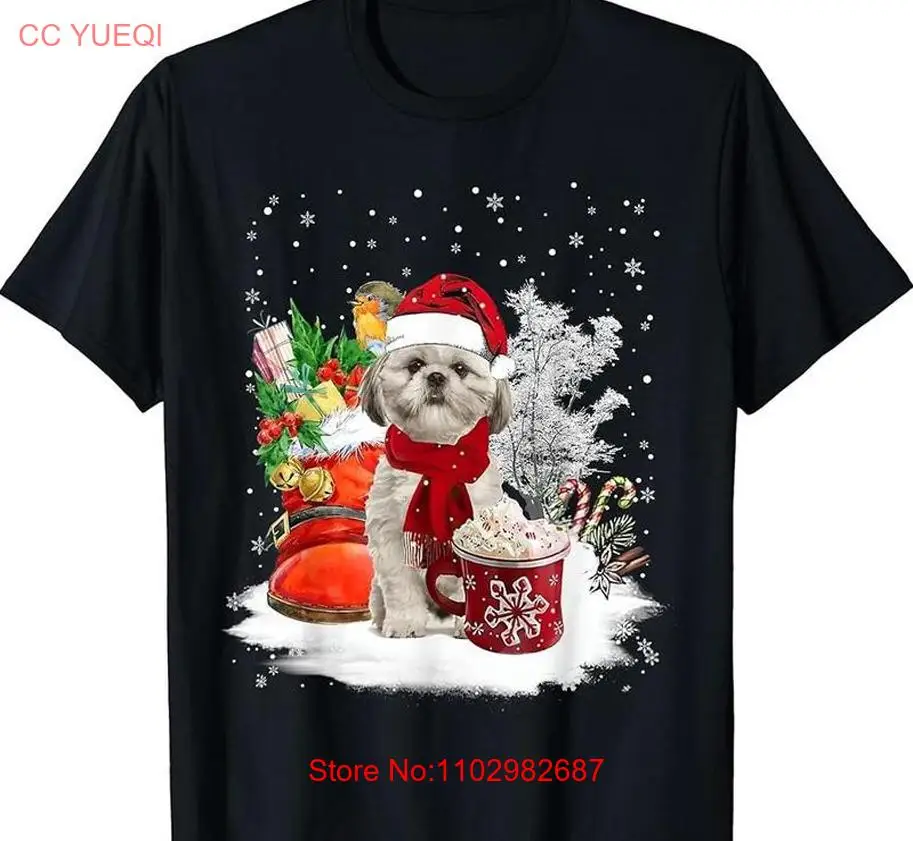 Симпатичная рубашка Shih Tzu Christmas Lover CHRISTMAS 2024 черная унисекс AP800