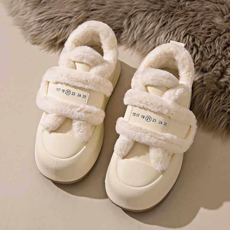 Тапки женские на плоской подошве мягкие плюшевые удобные хлопковые тапки