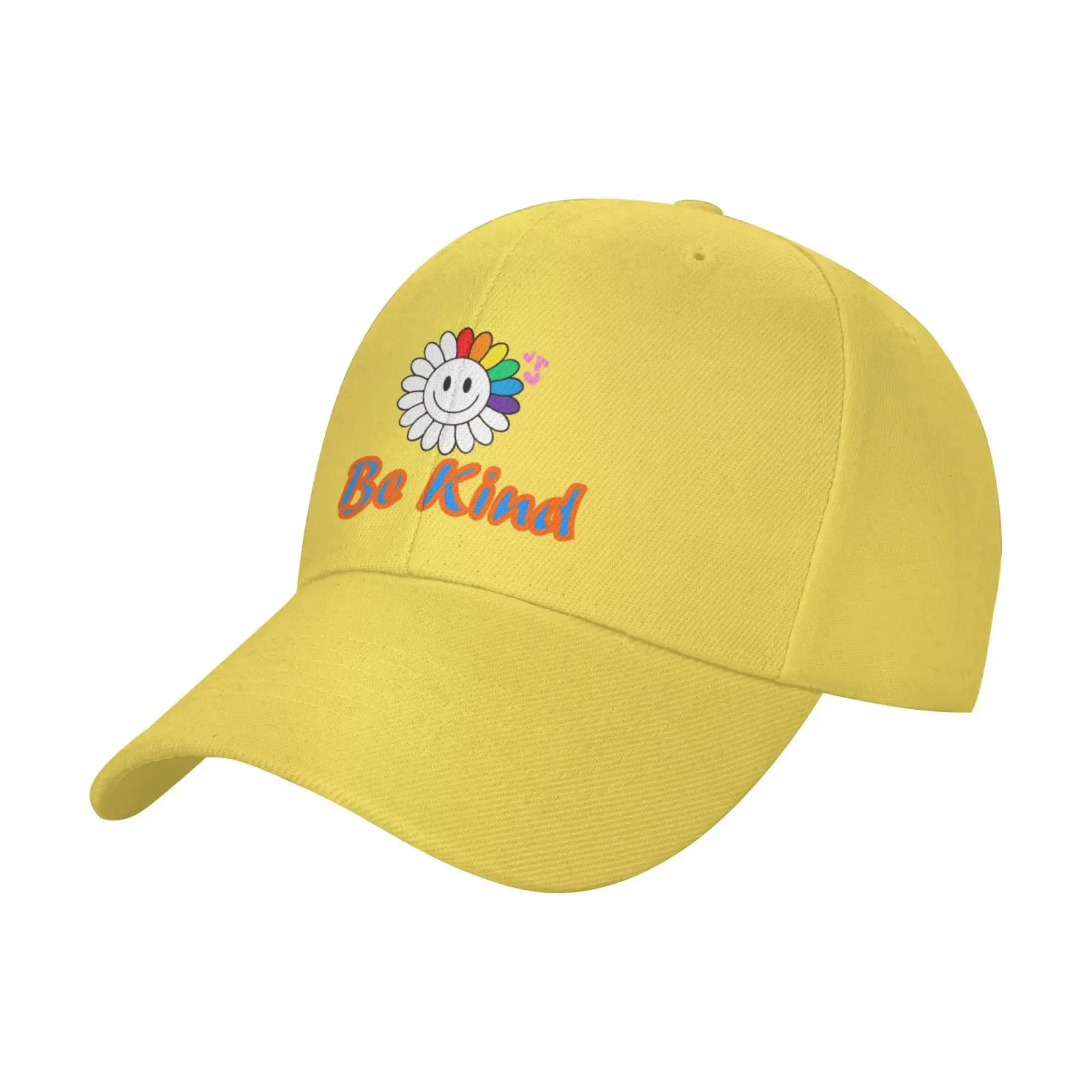 

Premium Washed Trucker Baseball Cap Fashion 3D Funny Hipster Cute Graphics Adjustable Outdoor Headwear Be Kind Sunflower