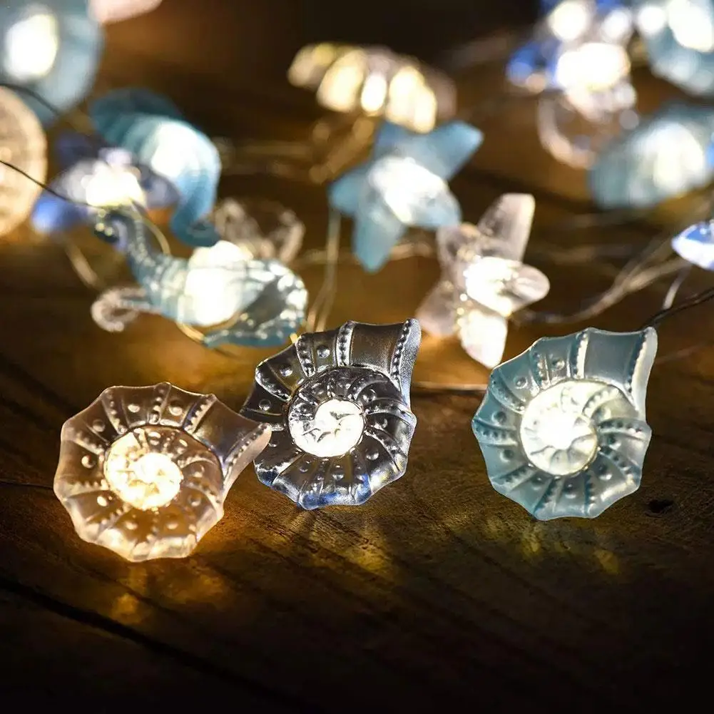 

3m Ocean Theme Party Decoration Led String Lights Seahorse Kids Shell Home Battery Marine Lamp Birthday Decor String Toy Pa K9T4