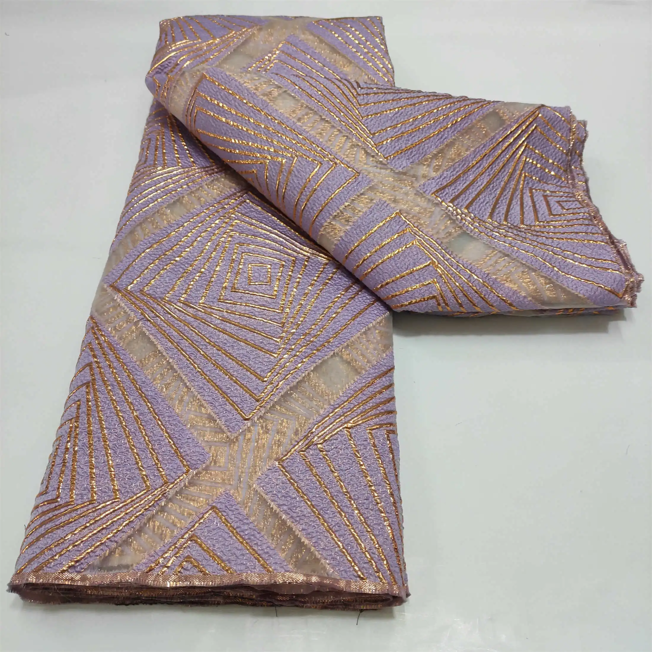 

Macrame Lace Brocade Jacquard Lace Material for Dressmaking Nigerian Fashionable Tulle Gilding Bazin Riche Original 2022 JHDB05