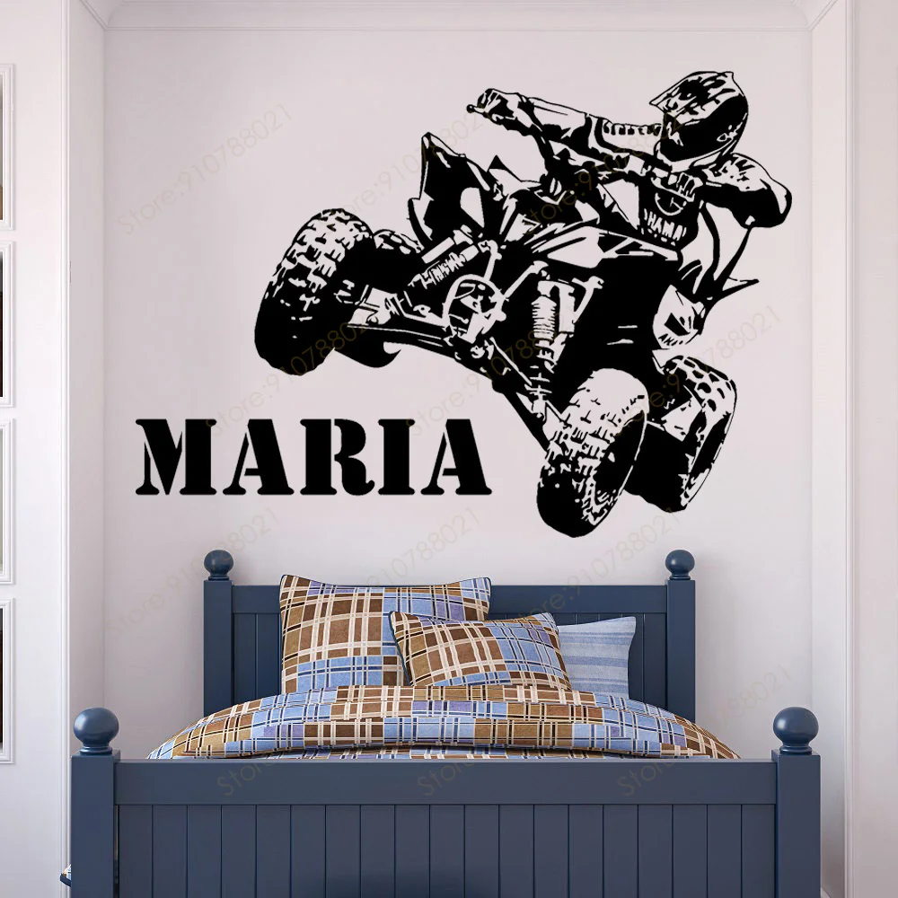 

Personalized Name Motocross Wall Sticker Vinyl Home Decor Boys Room Motorcycle Lovers Bike Passion Decals Wallpaper Murals S587
