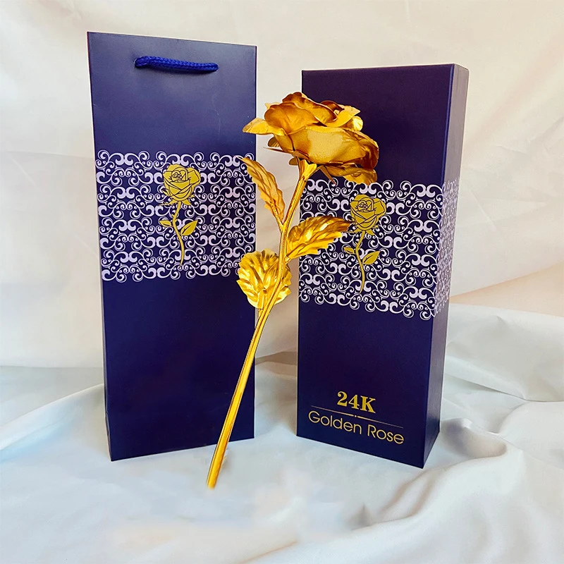 

Милый подарок на день Святого Валентина, покрытая фольгой 24 К, розовая, Золотая Роза, долговечная любовь, Свадебный декор, светящиеся розы для влюбленных, креативный подарок