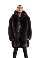 mens luxury real fox fur coat winter thick warm male fur jacket 90 cm long natural fox fur jacket genuine fur outwear