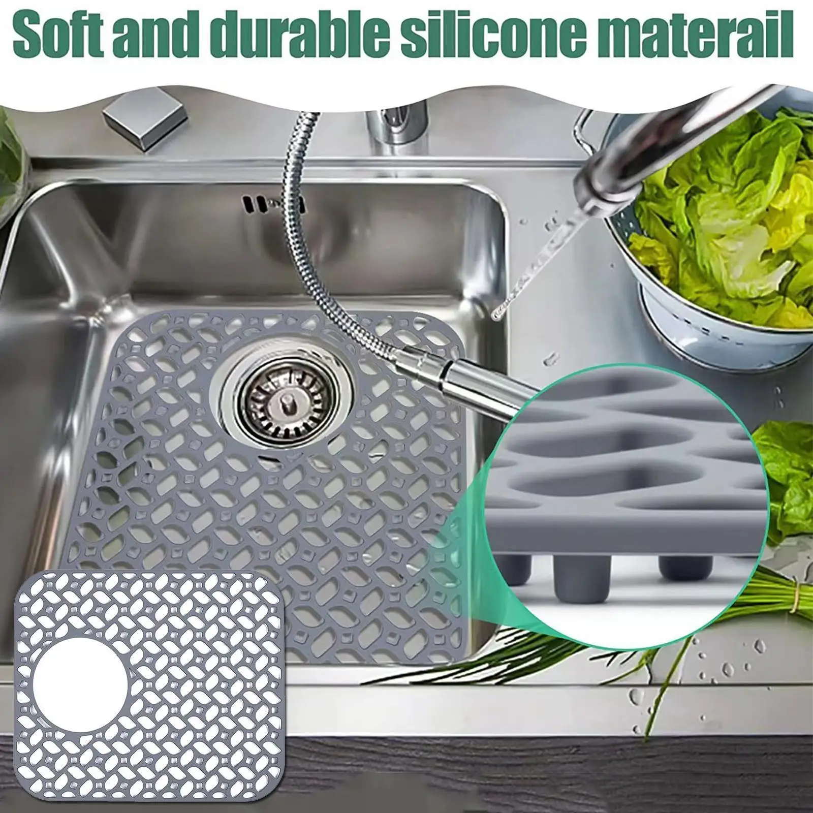1pc Sink Mat Plastic Multi-purpose Sink Pad Dish Slip Pad Protector Board Sink Vegetables Draining Sink Anti Tool E9n4