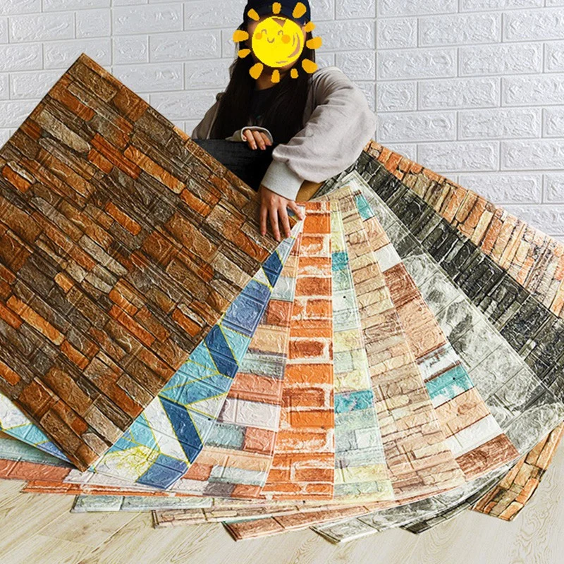 

1pc 35*30cm Wallpaper Brick 3D Wall Sticker Foam Self Adhesive DIY Living Room Decoration Waterproof Paper Room Decoration