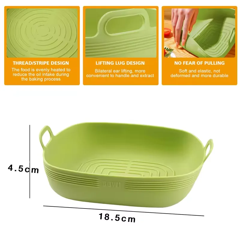 

Новые силиконовые аэрофритюрницы, противень для выпечки, корзина, многоразовая форма для аэрофритюрницы, сменный коврик для пиццы, аксессуары для сковороды-гриля