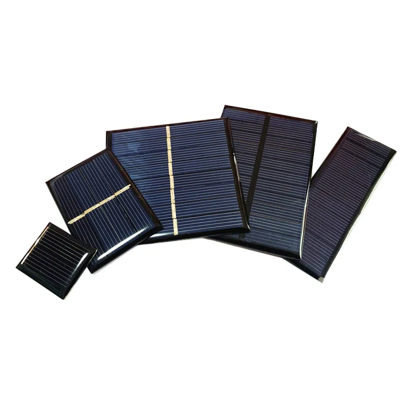 

Whole sale Min Solar panel 0.5V 1V 2V 3V 4V 5V 6V 80MA 100MA 120MA 130MA 160MA 210MA Solar Cell For diy Solar charger