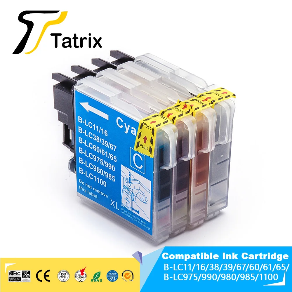 

Tatrix LC11 LC16 LC38 LC61 LC65 LC67 LC980 LC990 LC1100 Ink Cartridge For Brother DCP- J140W 145C 165C 185C 195C